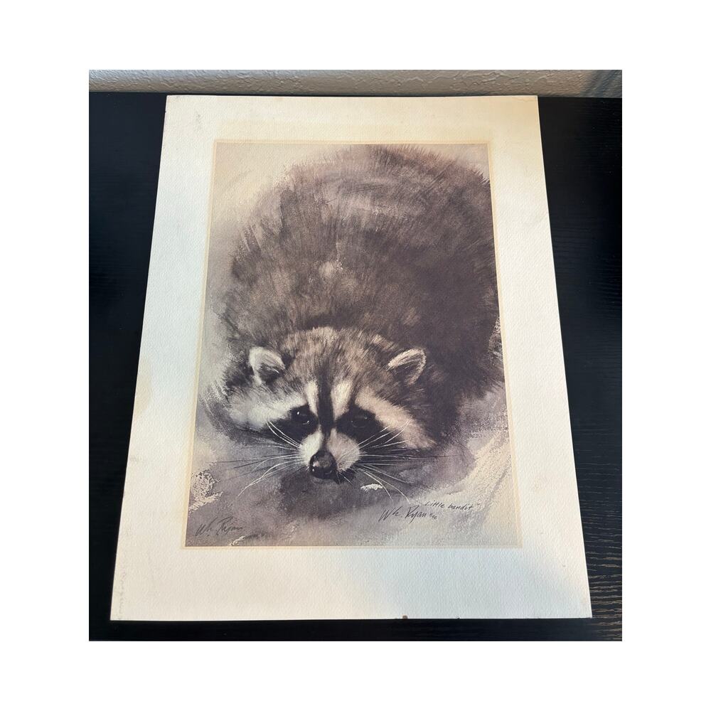 William E. Ryan WE Signed Autograph "Little Bandit" Art Print 18" x 14" 1980